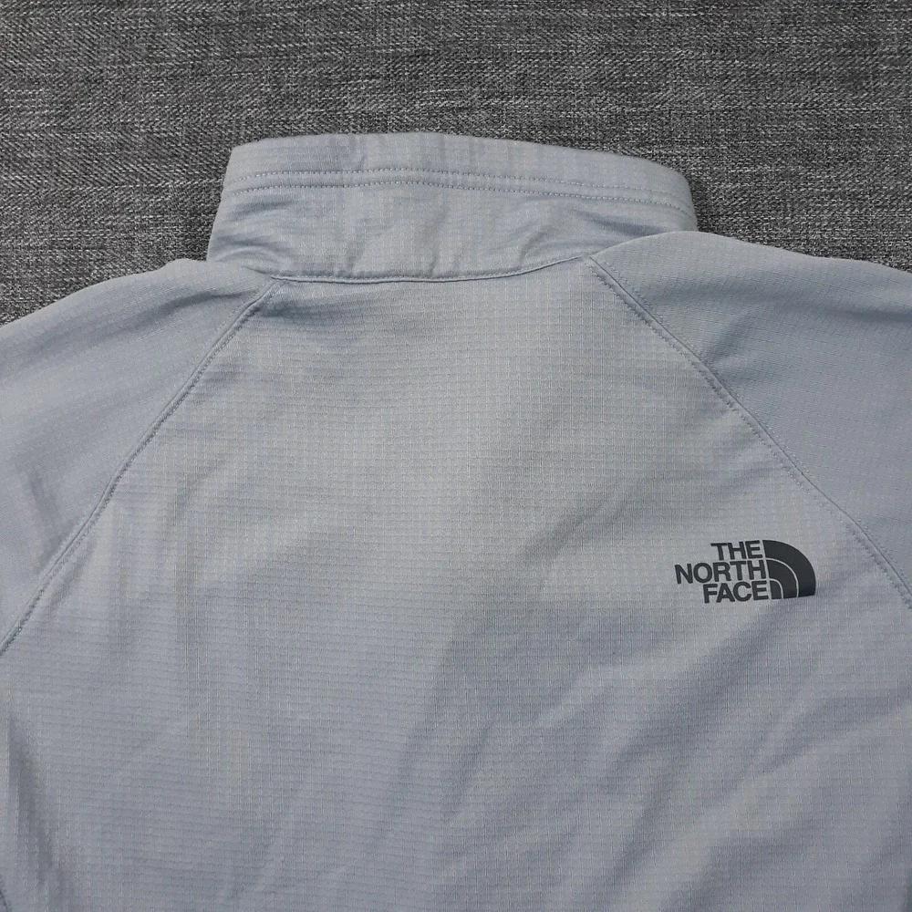 The North Face Pullover Sweatshirt 1/2 Zip Mens Size Medium Gray Waffle Knit